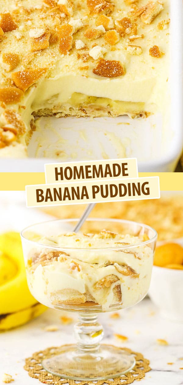 Pinterest image collage for Homemade Banana Pudding