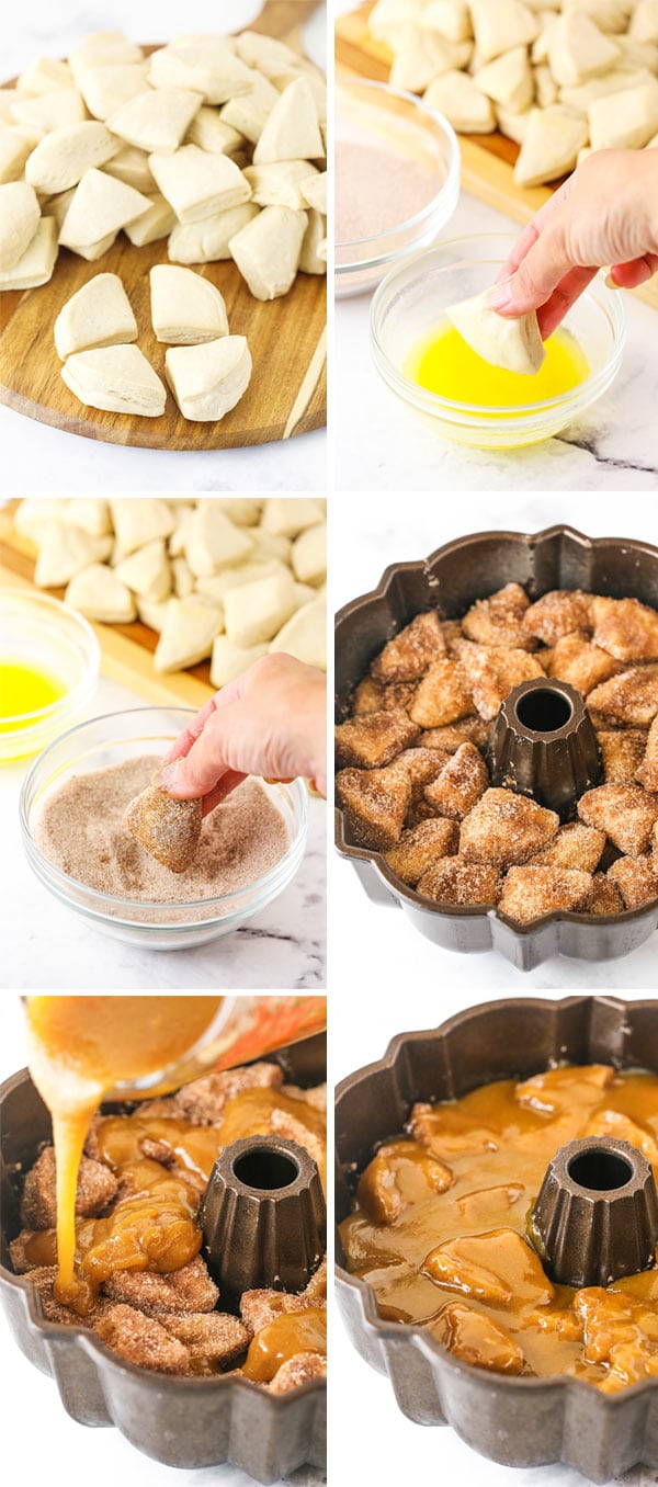 step by step images of how to make monkey bread