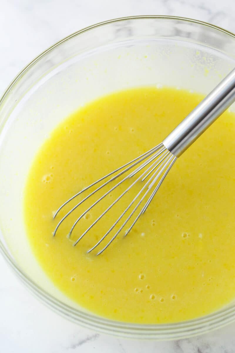 filling ingredients all mixed together in a glass bowl