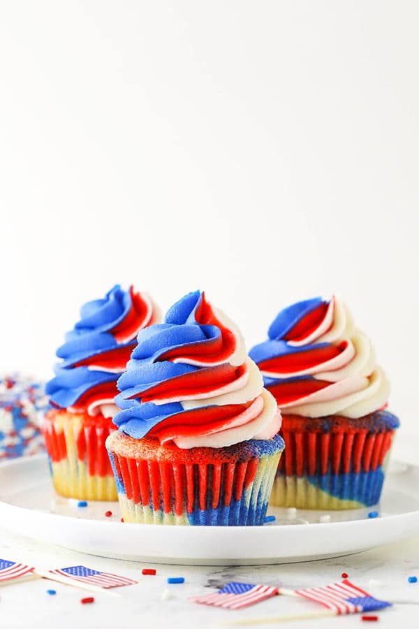 Red White And Blue Swirl Cupcakes Easy 4th Of July Recipe