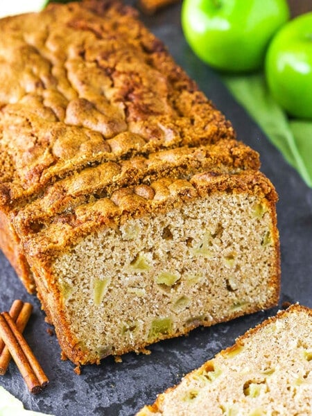 A Sliced Loaf of Cinnamon Apple Bread