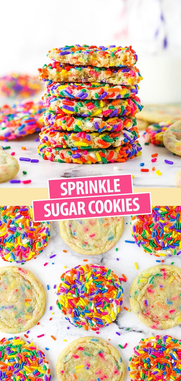 A Stack of Rainbow Sprinkle Sugar Cookies