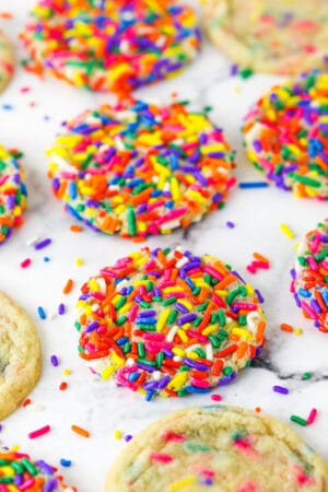 Sprinkle Sugar Cookies with Rainbow Sprinkles