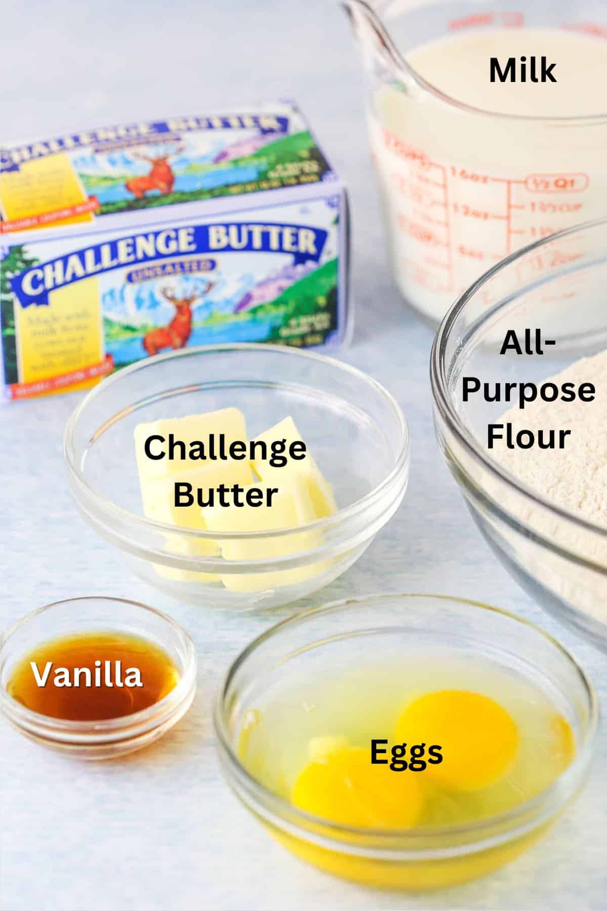 Ingredients for Easy Fluffy Homemade Waffles.