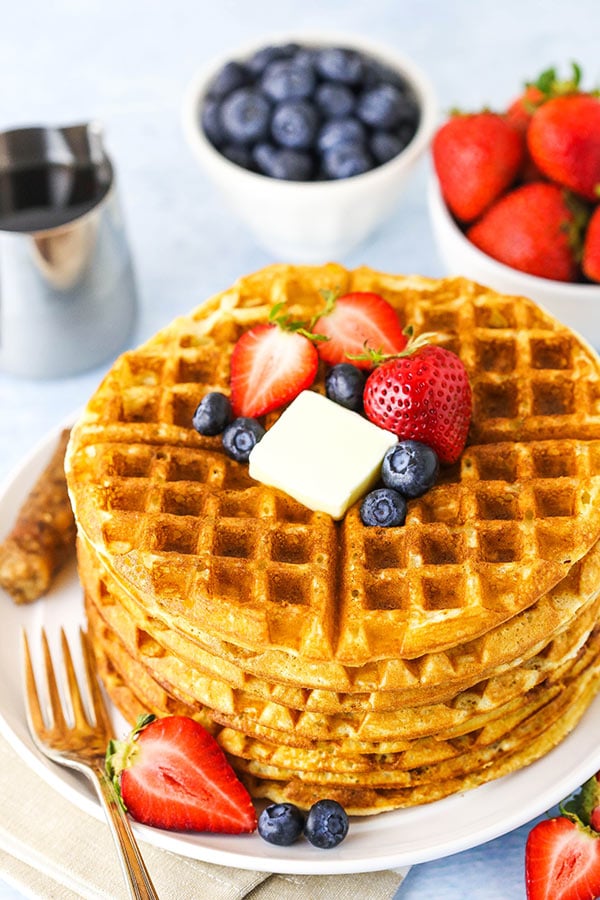 Fluffy Homemade Waffles Recipe | Life, Love &amp; Sugar