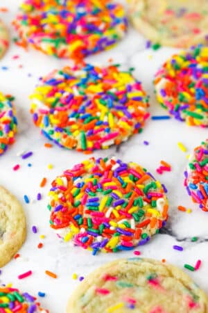 Sprinkle Sugar Cookies with Rainbow Sprinkles