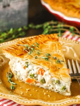 slice of chicken pot pie