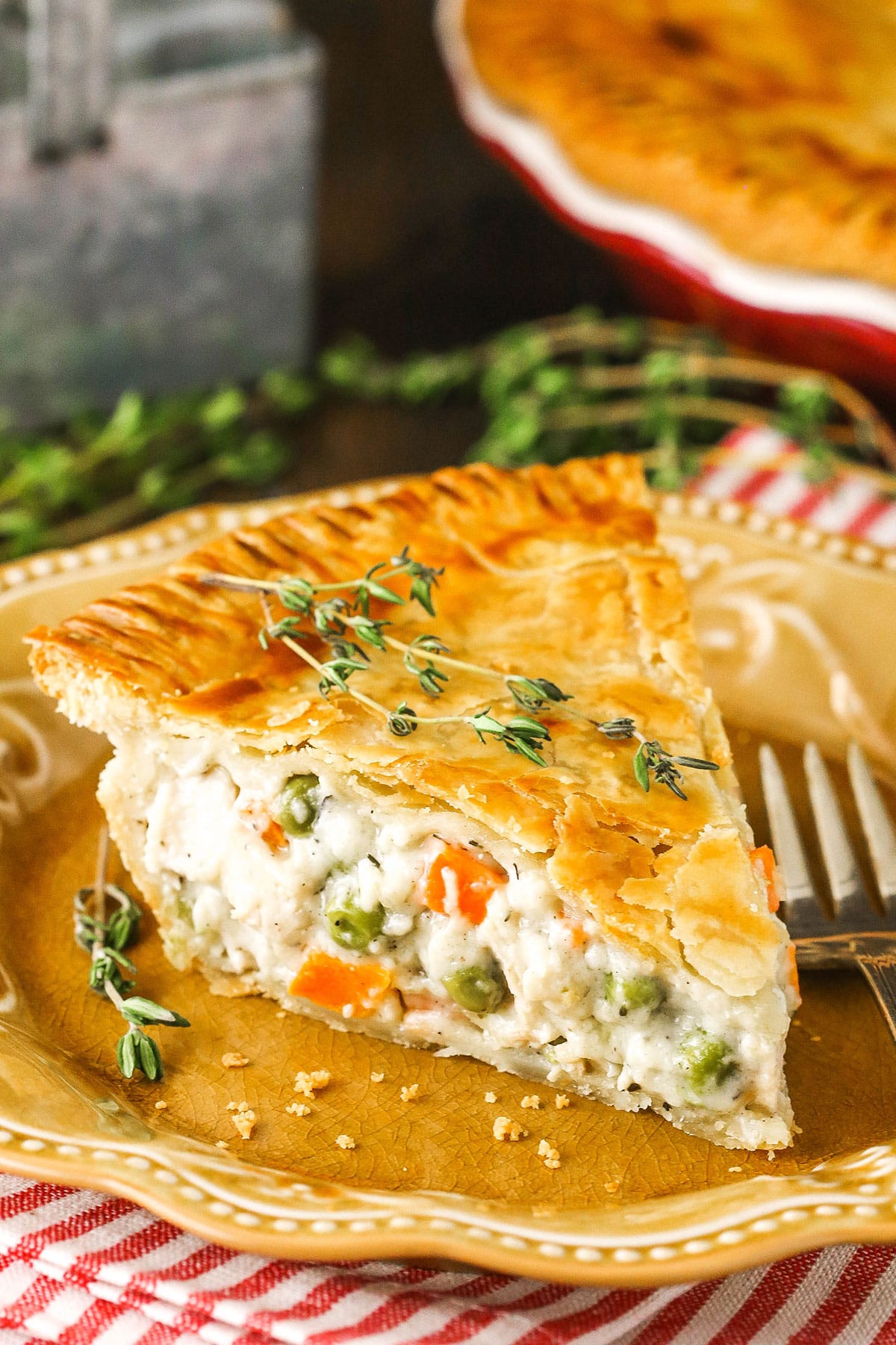 slice of chicken pot pie