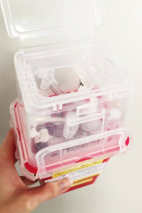 A Sharps Container Full of Egg Retrieval Shots