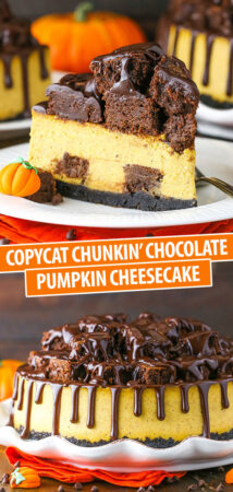 Copycat Chunkin' Chocolate Pumpkin Cheesecake | Life, Love and Sugar