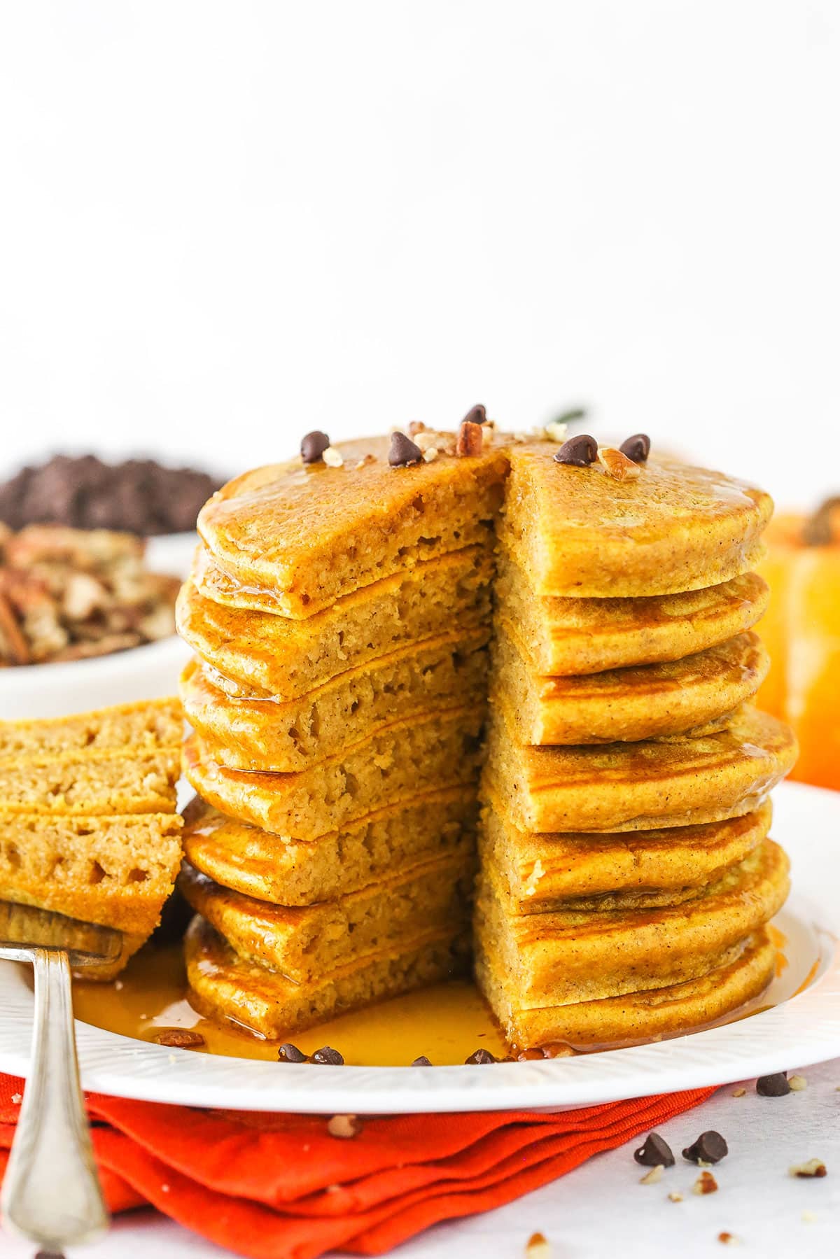 A Stack of the Fluffiest Homemade Pancakes Made From Scratch