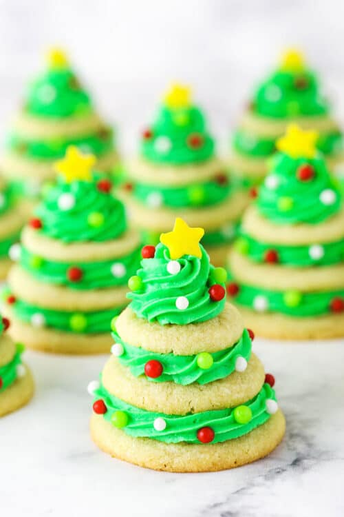 Stacked Sugar Cookie Christmas Trees - Life Love and Sugar
