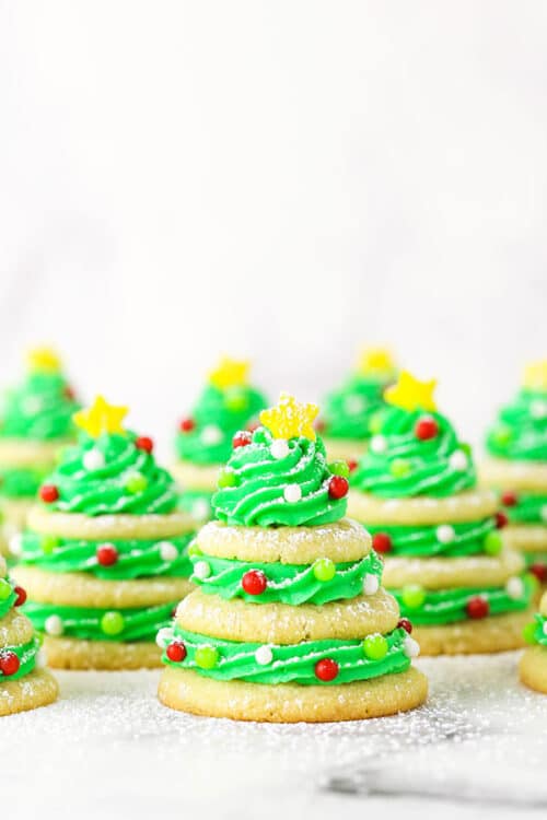 Stacked Sugar Cookie Christmas Trees - Life Love and Sugar