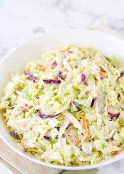 Easy classic coleslaw with mayonnaise and sour cream