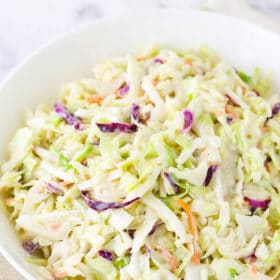 Easy classic coleslaw with mayonnaise and sour cream