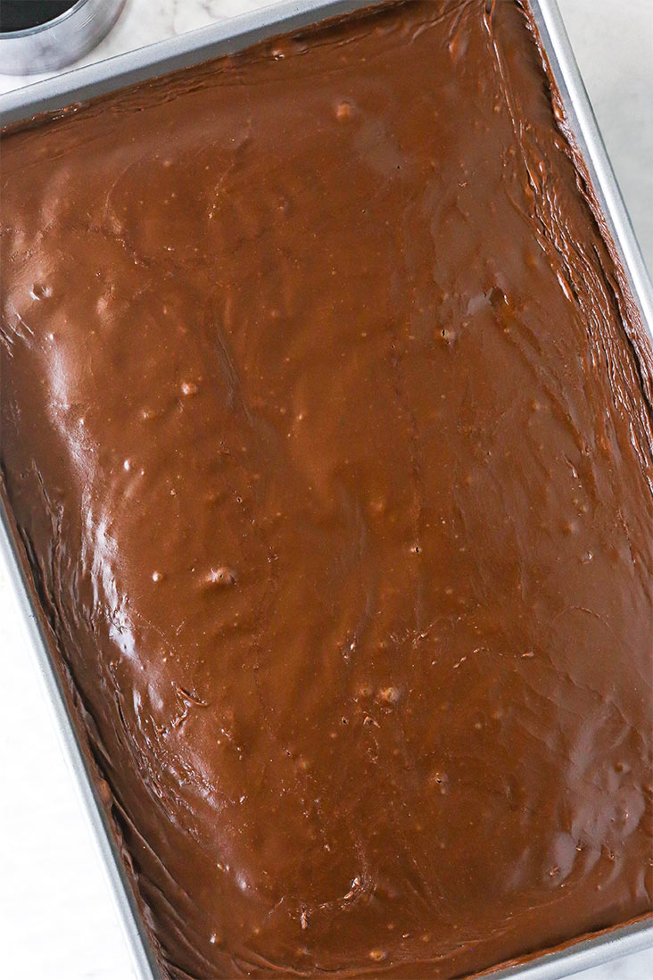 full coca cola cake in the cake pan