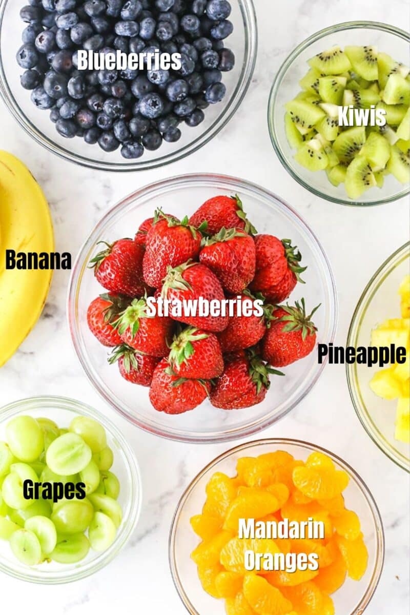 Ingredients for Easy Fruit Salad.