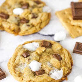 two smores cookies on marble table