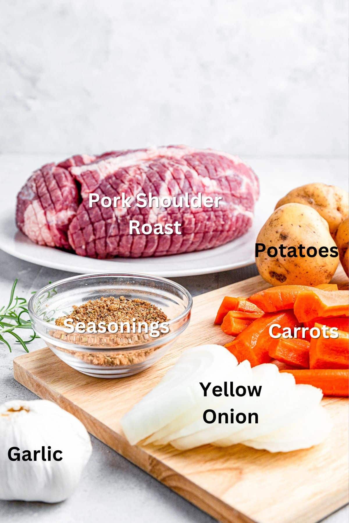 Ingredients for Instant Pot Pork Roast.