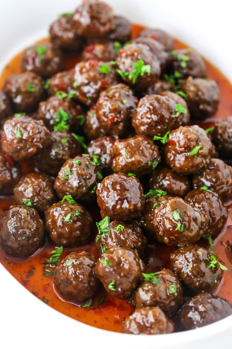 The Best Crockpot Grape Jelly Meatballs Life Love & Sugar