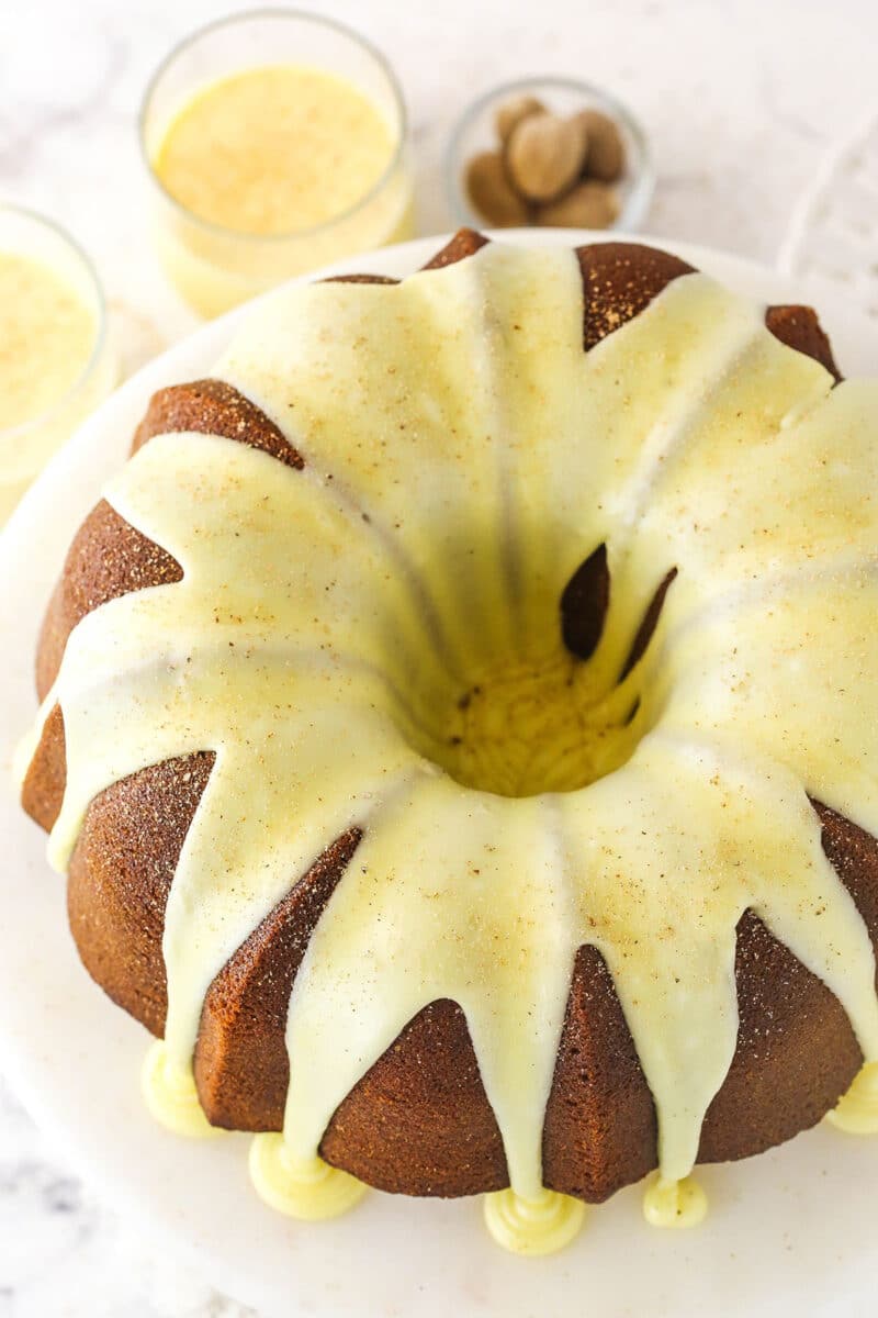 Easy Eggnog Pound Cake with Eggnog Icing Life Love & Sugar
