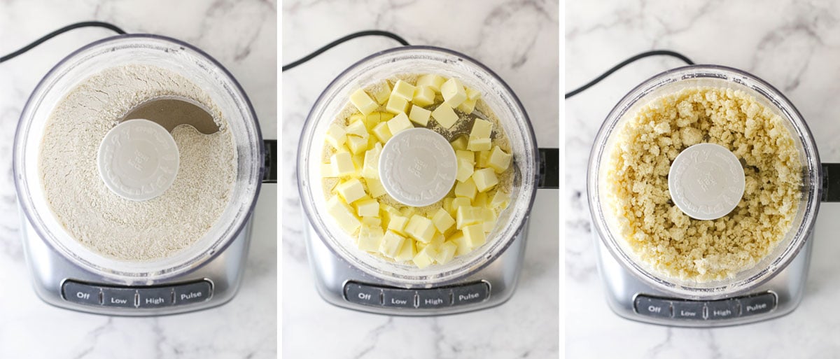 process in food processor - adding butter