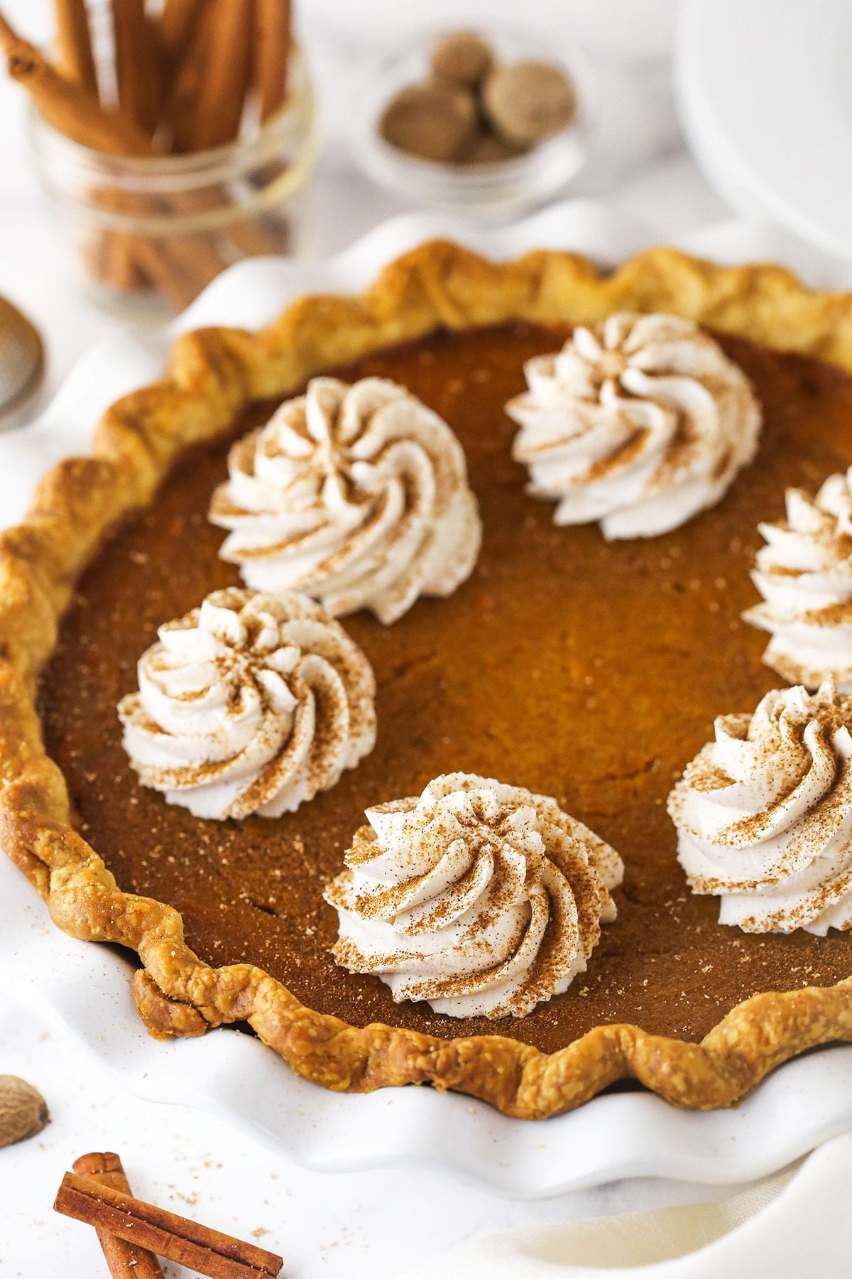 Sweet potato pie on a pie plate.