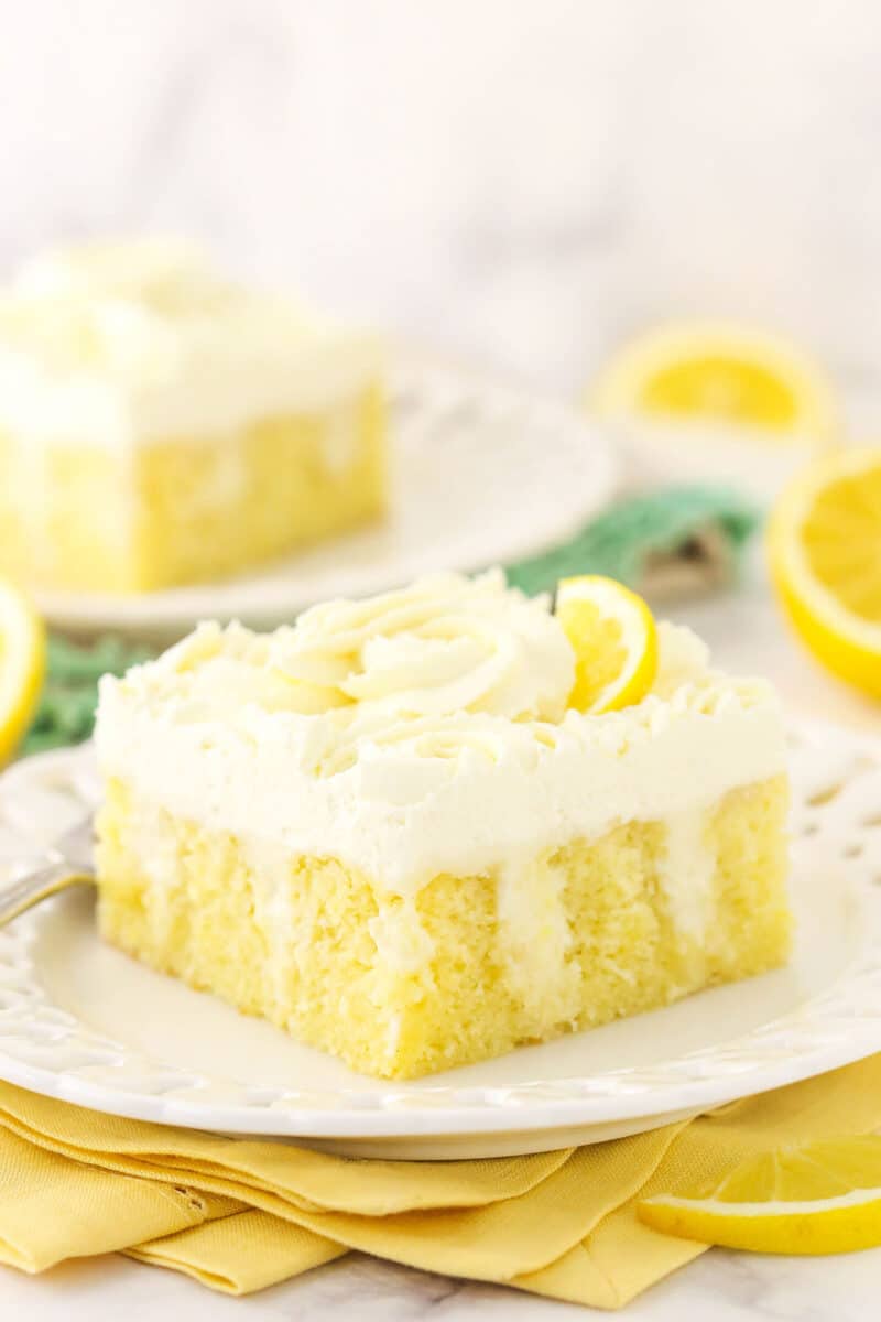 Moist and Tender Lemon Poke Cake | Life Love & Sugar
