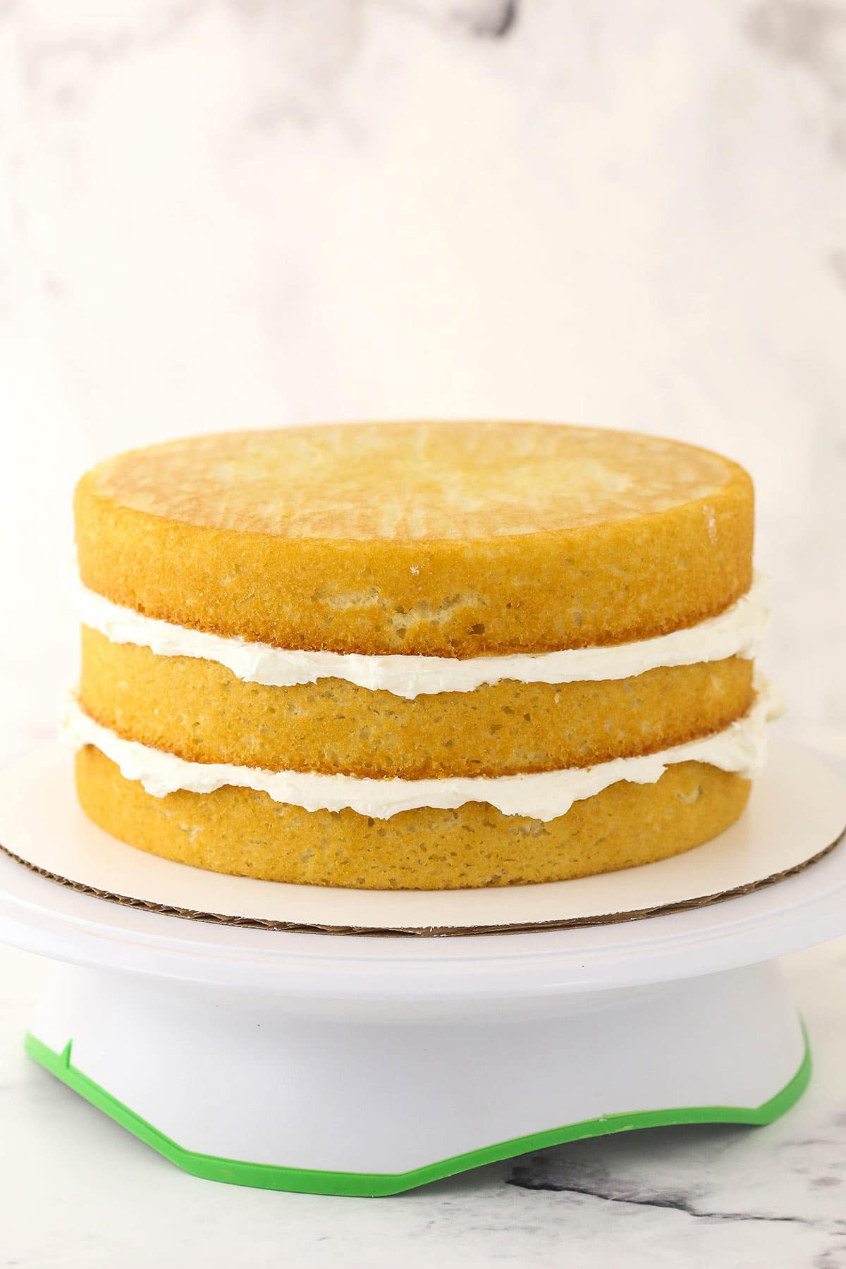 White-Cake-Step12-three cake layers layered together