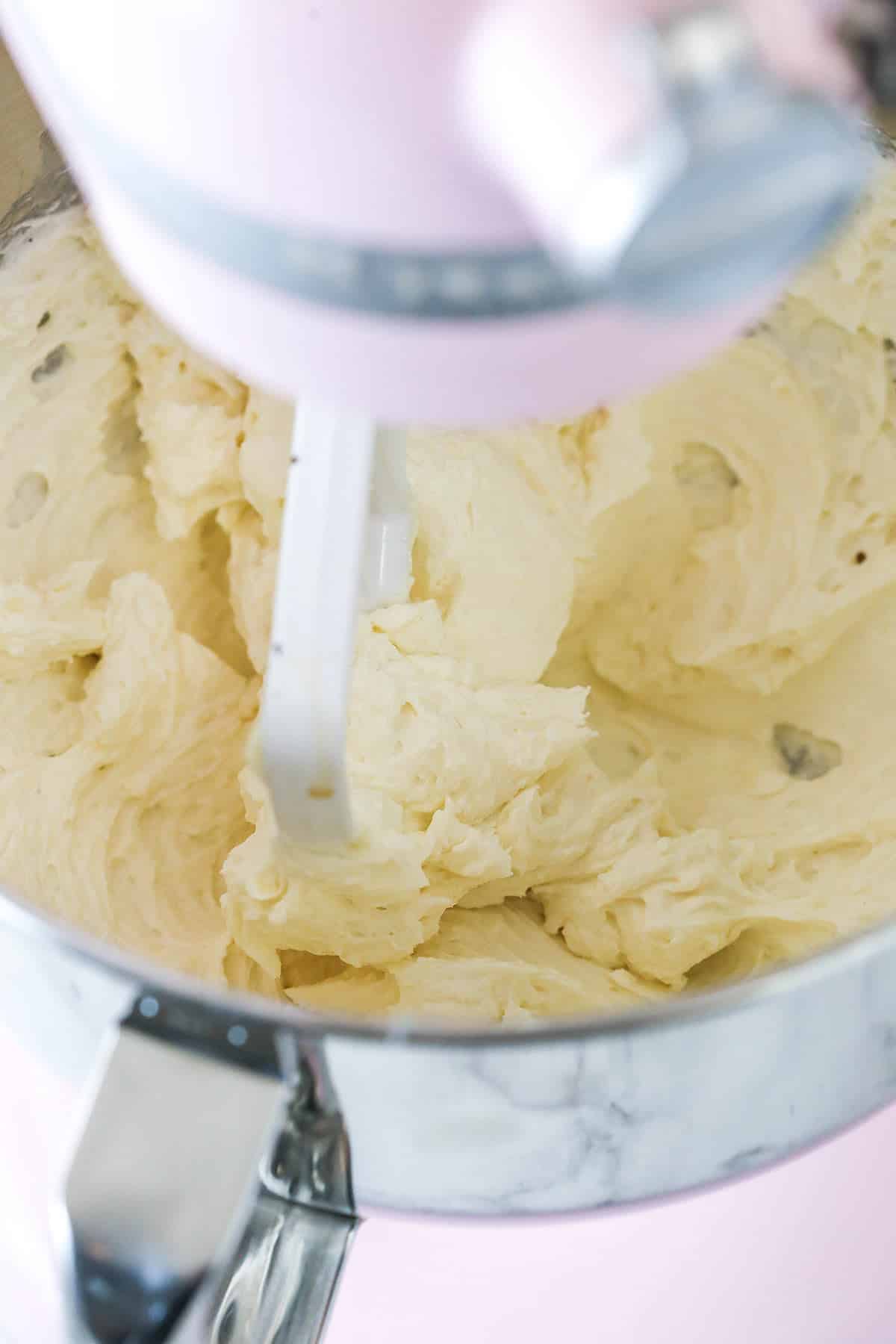 ermine frosting in mixing bowl