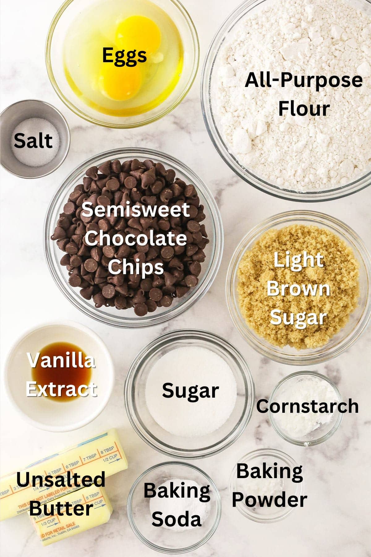 Everyone will obsess over these chewy chocolate chip cookies – they're wonderfully thick and soft, packed with chocolate, and easy to make! Ingredients for Chewy Chocolate Chip Cookies.