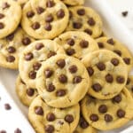 A plate of peanut butter chocolate chip cookies