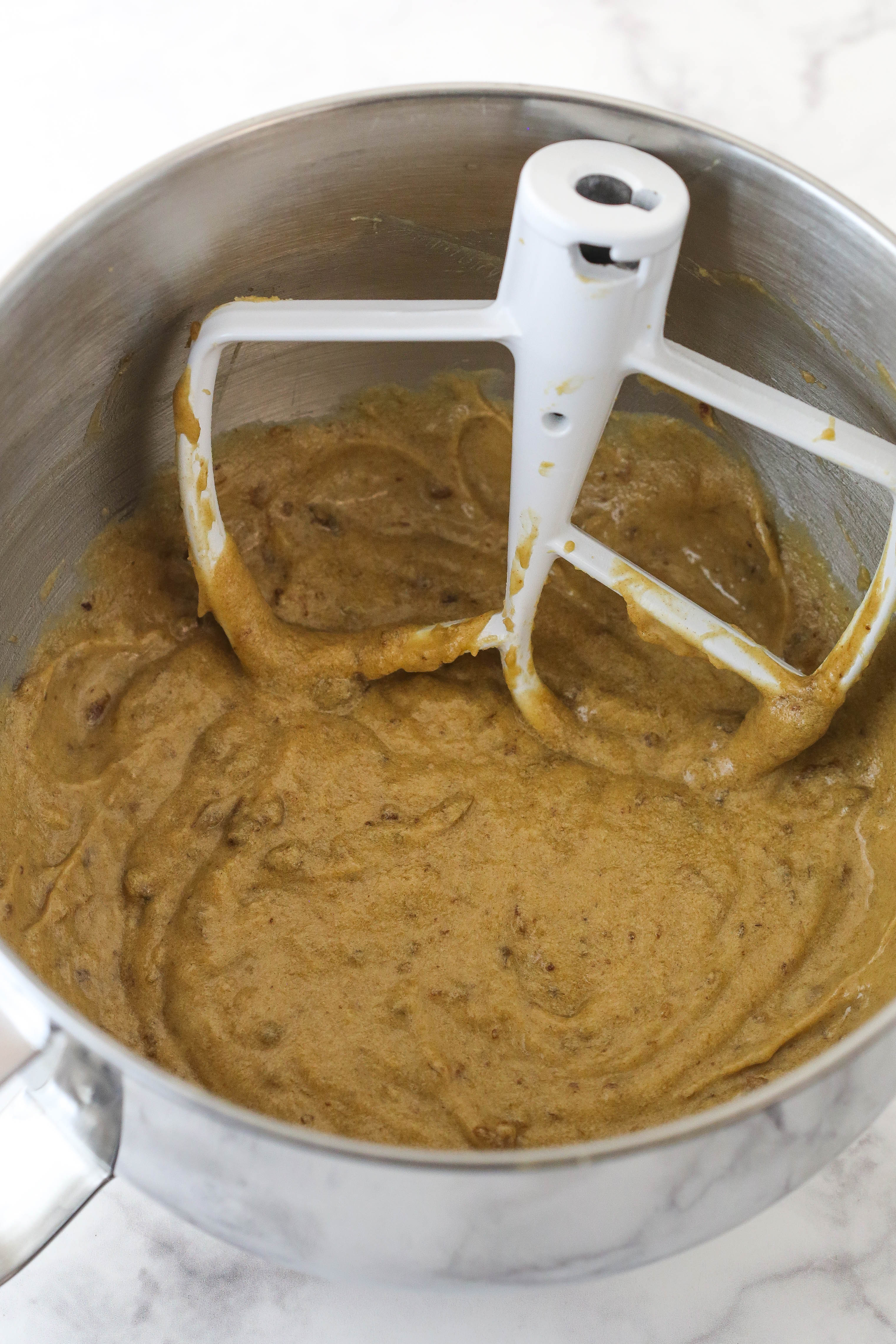 Fully mixed sticky toffee pudding batter
