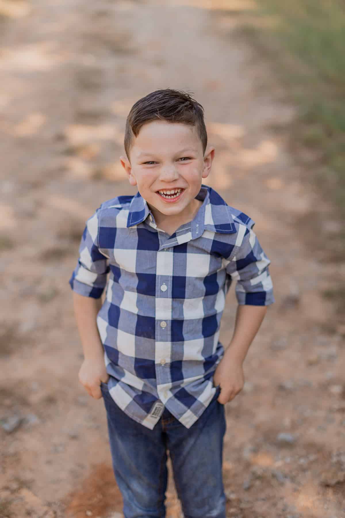 brooks smiling at the camera