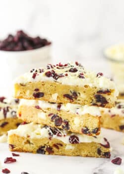 A stack of three blondies