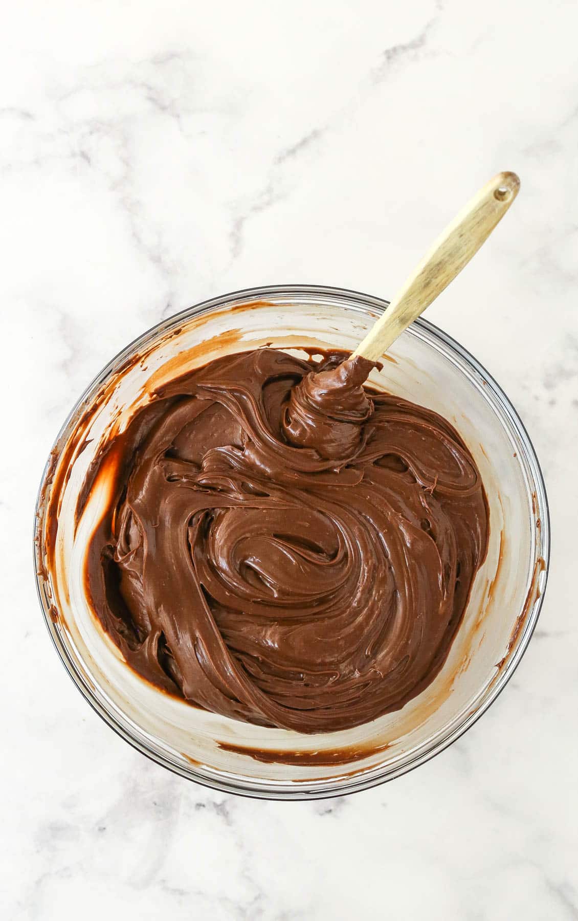 A bowl of melted chocolate