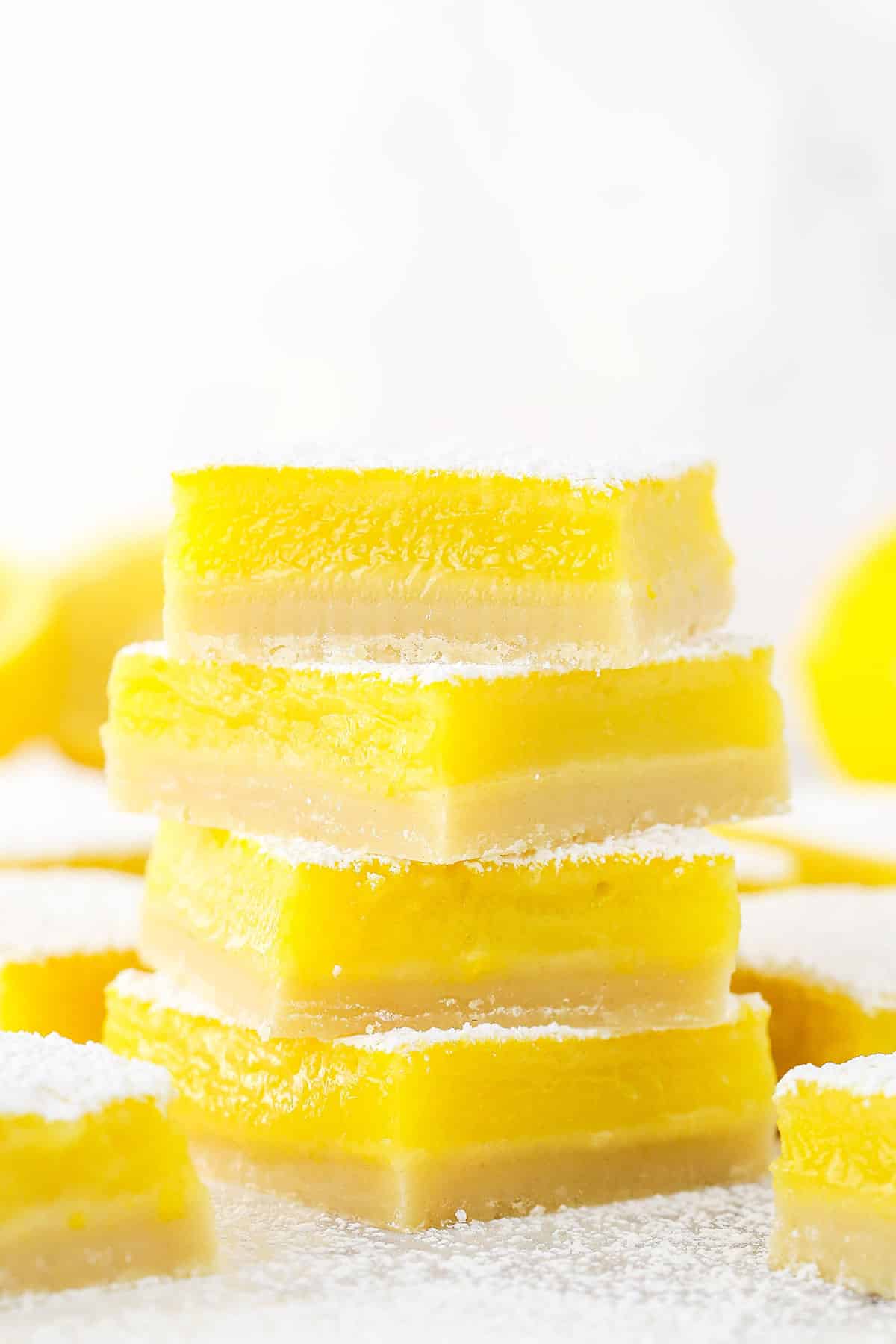 A stack of lemon bars