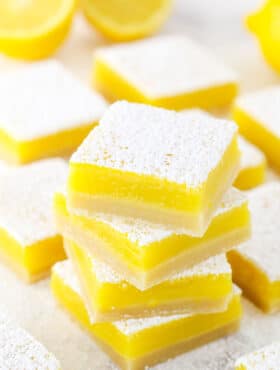 A Stack of The Best Lemon Bars