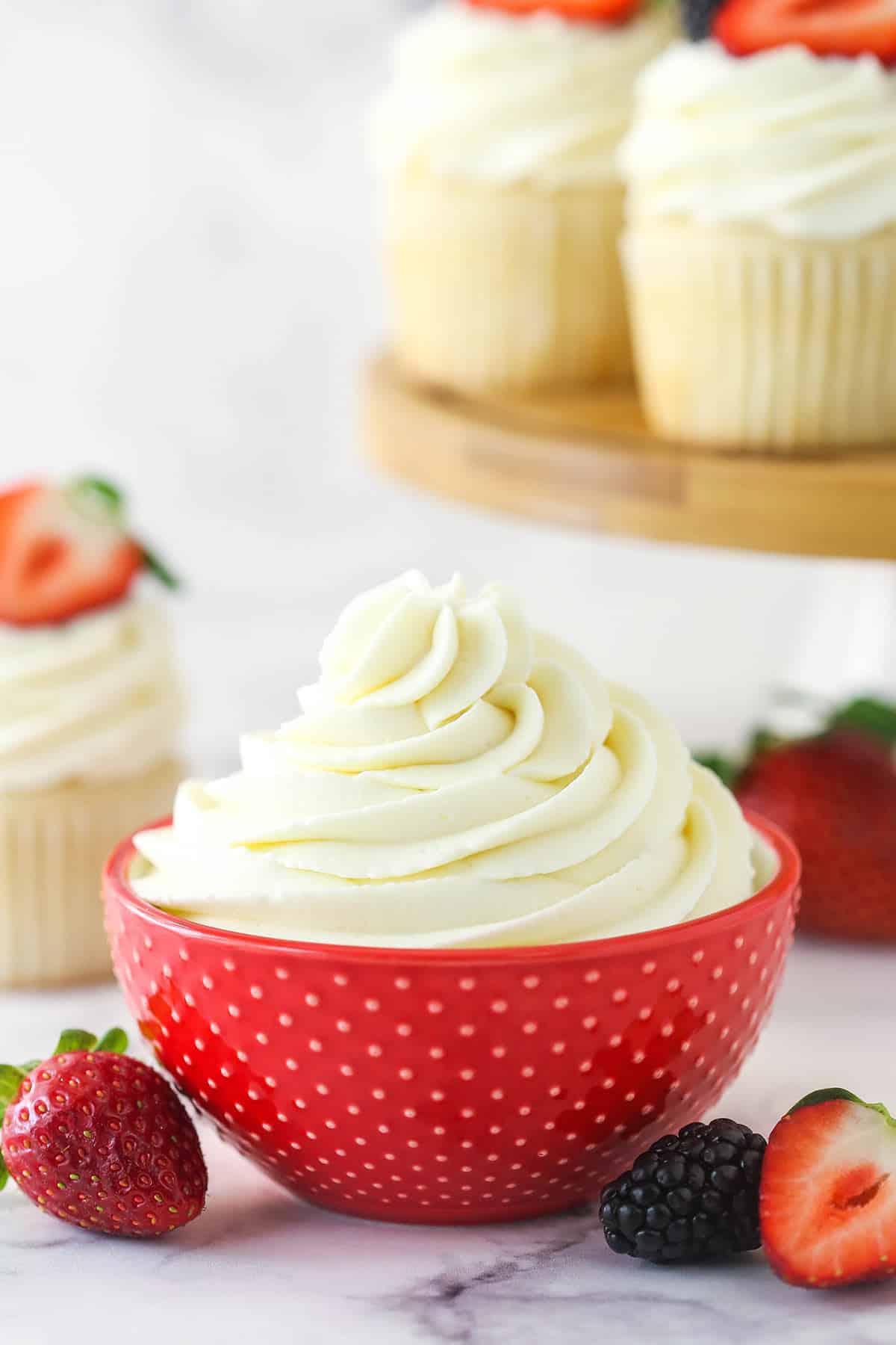 Whipped Cream Frosting with Cream Cheese - Stable & Perfectly Sweet