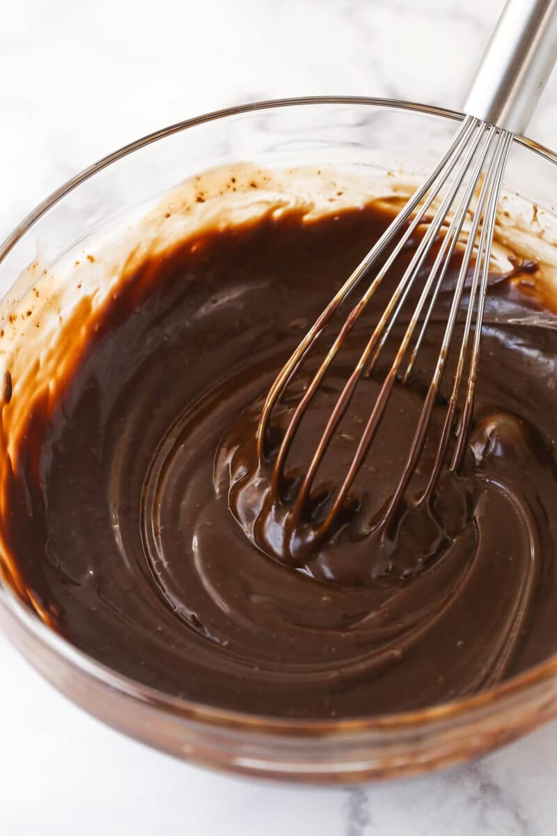 Making Nutella ganache.