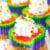 Mini Rainbow Cheesecakes