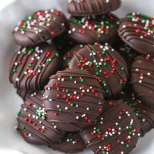 Peppermint patties in a bowl.