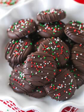 Peppermint patties in a bowl.