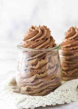 Chocolate whipped cream in a jar.