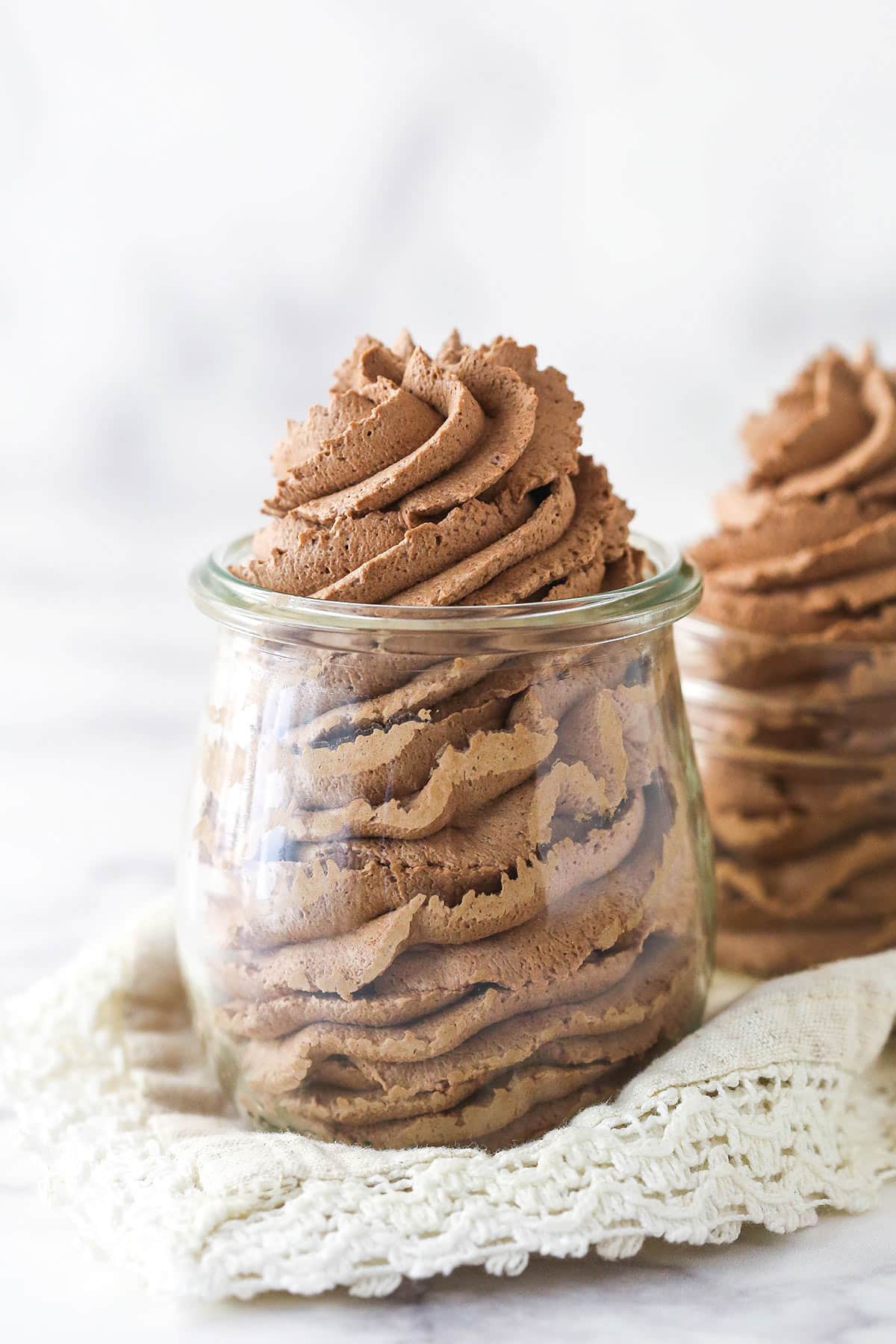Chocolate whipped cream in a jar.