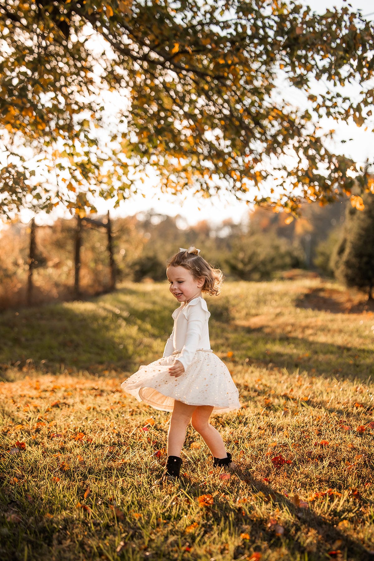 McKenzie twirling in her dress