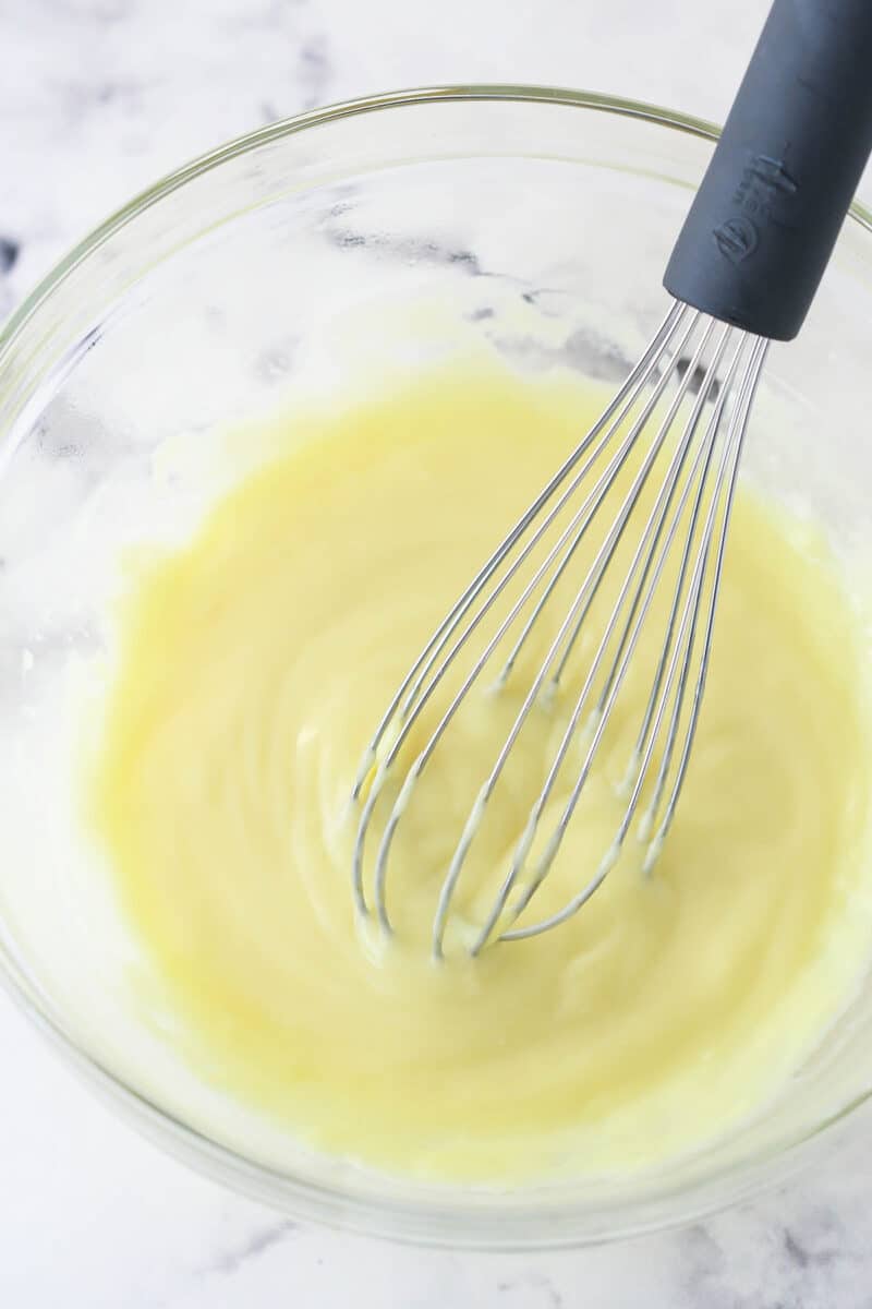 Custard filling for banana cream pie cupcakes.