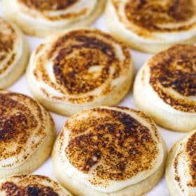 Creme brulee cookies on a counter
