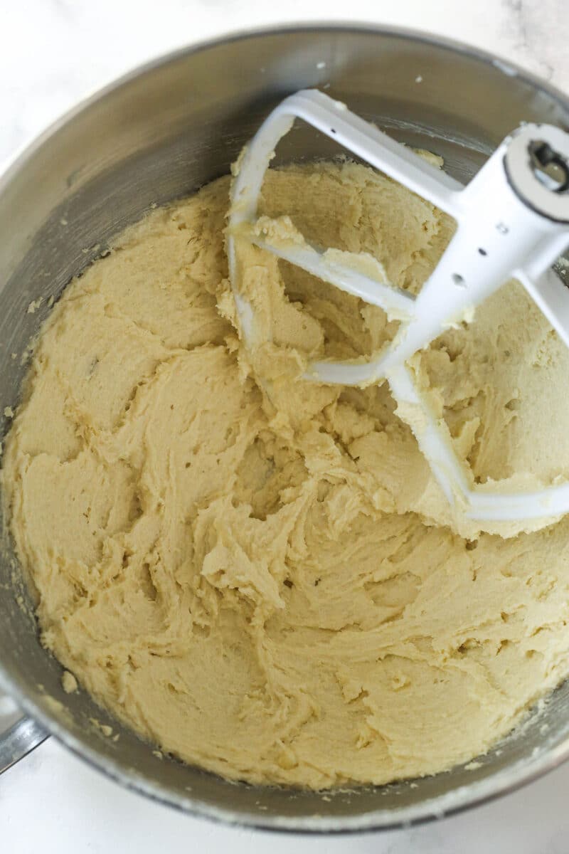 creamed butter and sugar in large mixing bowl