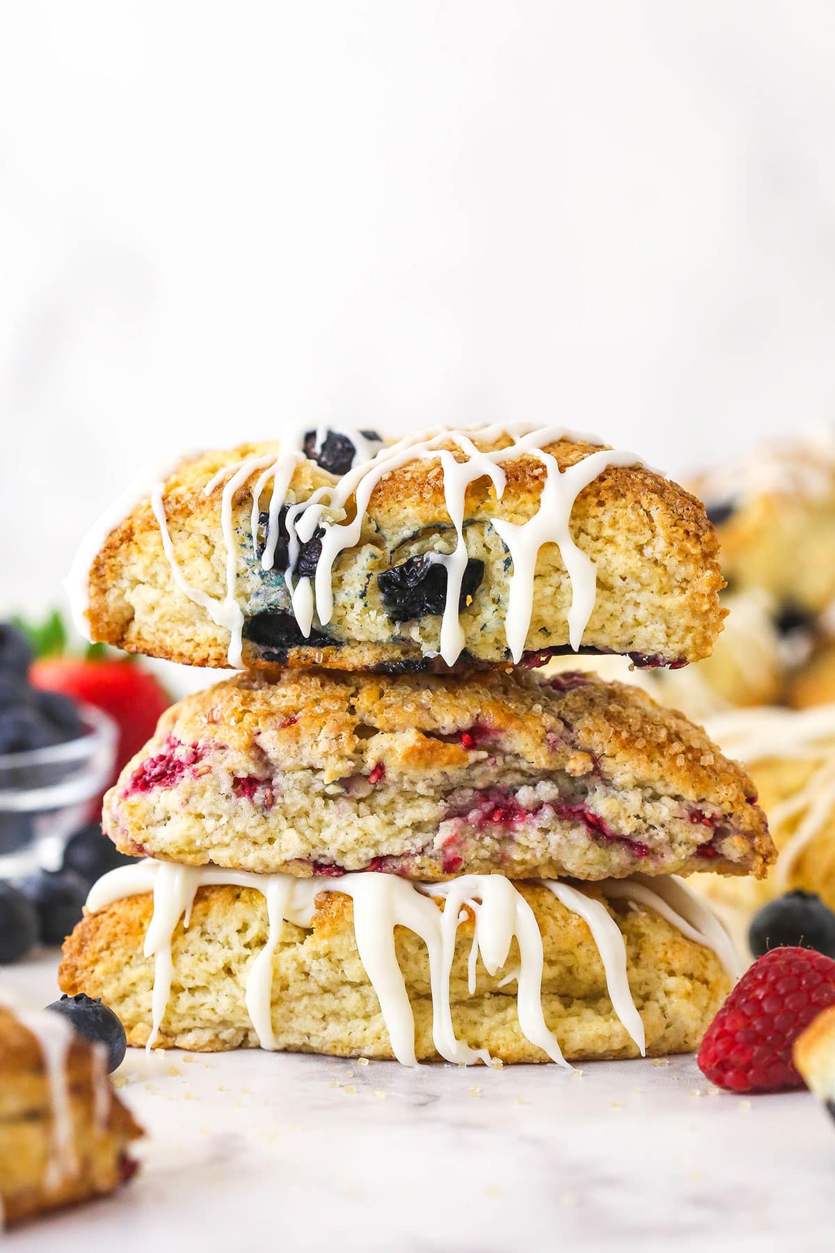 A stack of three scones.